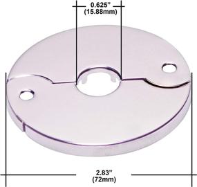 img 2 attached to 🛠️ Floor and Ceiling Plate Cover Split Flange Replacement and Repair Kit - Convenient Chrome Finish for 1/2 inch IPS Galvanized Pipes or 3/4 inch Copper Pipes (Pack of 6)