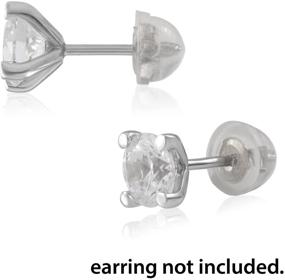 img 1 attached to 🔳 Small Universal EZback Earring Backs - Soft Clear Silicone and Sterling Silver - 1 Pair