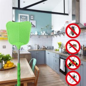 img 1 attached to 🪰 Lecoku 6 Pack Telescopic Fly Swatter - Heavy Duty Plastic Flyswatter with Extendable Stainless Steel Pole - Available in 3 Vibrant Colors