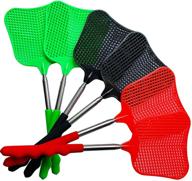 🪰 lecoku 6 pack telescopic fly swatter - heavy duty plastic flyswatter with extendable stainless steel pole - available in 3 vibrant colors logo