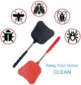 img 3 attached to 🪰 Lecoku 6 Pack Telescopic Fly Swatter - Heavy Duty Plastic Flyswatter with Extendable Stainless Steel Pole - Available in 3 Vibrant Colors