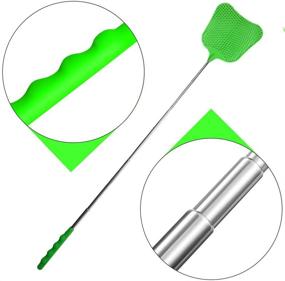 img 2 attached to 🪰 Lecoku 6 Pack Telescopic Fly Swatter - Heavy Duty Plastic Flyswatter with Extendable Stainless Steel Pole - Available in 3 Vibrant Colors