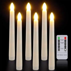 img 4 attached to 🕯️ Enhance Every Occasion with PChero 7.9" Flameless Candles - Ivory LED Taper Dripless Floating Flickering Candles for Wedding, Christmas, and Valentine's Decorations - Remote Timer Included