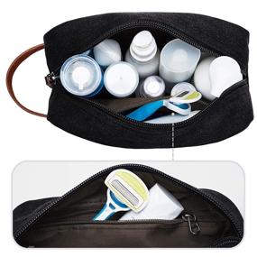 img 2 attached to 🧳 WANDF Small Nylon Dopp Kit Lightweight Shaving Bag, Toiletry Bag for Kids, Men, Women - Black