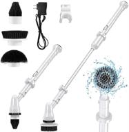 360 cordless power electric spin scrubber: bathroom, tub, tile, and shower scrubber with long handle, floor scrubber for tile wall, bathtub, and kitchen - includes 3 replaceable cleaning brush heads logo