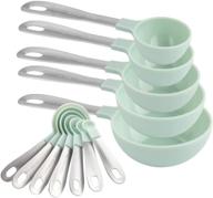 🥄 12 piece measuring cups and spoons set with stainless steel handles - cook with color / nesting kitchen measuring set with liquid and dry cups (mint) logo