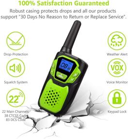 img 1 attached to Rechargeable Walkie Talkies for Kids - Fun Talking Toy for Boys and Girls, Ideal for Hiking, Camping, and Adventures - Christmas and Birthday Gifts (Green, 2 Pack)