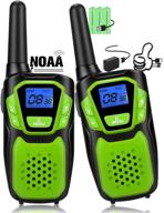 rechargeable walkie talkies for kids - fun talking toy for boys and girls, ideal for hiking, camping, and adventures - christmas and birthday gifts (green, 2 pack) logo