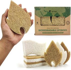 img 4 attached to Biodegradable Natural Kitchen Sponge Compostable Household Supplies