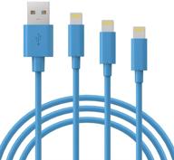 зарядный кабель marchpower mfi certified lightning - 3pack 3ft 6ft 9ft, дополнительно длинный usb-кабель, синего цвета, подходит для iphone 11 pro xs max xs xr x 8 7 6s 6 plus se 5s 5c 5, ipad ipod и других устройств. логотип