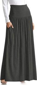 img 4 attached to 👗 Stylish Waisted Length XX Large Black Skirts for Women: Affordable Fashion