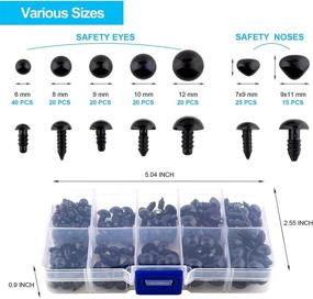 img 3 attached to 320Pcs SONKERG Safety Eyes and Noses with Washers - Craft Black Doll Eyes for Amigurumi, Crochet Toy, and Stuffed Animals - 7 Sizes