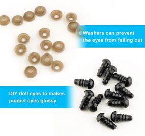 img 2 attached to 320Pcs SONKERG Safety Eyes and Noses with Washers - Craft Black Doll Eyes for Amigurumi, Crochet Toy, and Stuffed Animals - 7 Sizes