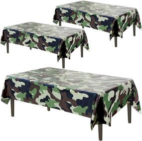 img 4 attached to Pack of 3 Army Plastic Tablecloths - 54”x102” Rectangular Camouflage Table Covers, Ideal Military Party Decorations, Camo Theme Plastic Tablecloth Set - by Anapoliz