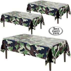 img 1 attached to Pack of 3 Army Plastic Tablecloths - 54”x102” Rectangular Camouflage Table Covers, Ideal Military Party Decorations, Camo Theme Plastic Tablecloth Set - by Anapoliz
