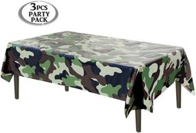 img 3 attached to Pack of 3 Army Plastic Tablecloths - 54”x102” Rectangular Camouflage Table Covers, Ideal Military Party Decorations, Camo Theme Plastic Tablecloth Set - by Anapoliz