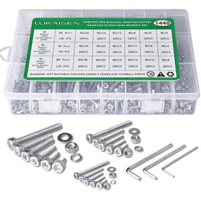 img 4 attached to 🔩 High-Quality 304 Stainless Steel Screws and Nuts Assortment Kit - 1440PCS M2 M3 M4 Hex Socket Head Cap Flat Washers, Spring Washers - Perfect for Automotive, Furniture, Decoration & Industrial Projects - Includes 3 Wrenches!