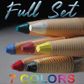 img 1 attached to 🖍️ Full Set of 7 Colorful China Markers Wax Pencils: A Must-Have for Art and Writing