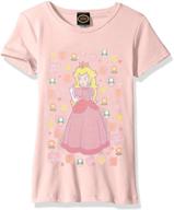 nintendo girls' peach tone t-shirt with graphic design logo