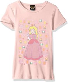 img 1 attached to Nintendo Girls' Peach Tone T-shirt with Graphic Design