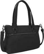 travelon women's anti-theft tailored satchel in onyx - 15.25 x 10 x 4 inches logo