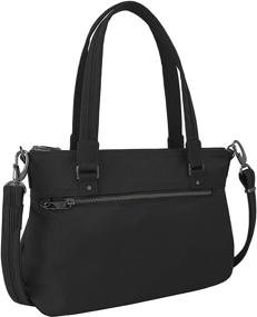 img 4 attached to Travelon Women's Anti-Theft Tailored Satchel in Onyx - 15.25 x 10 x 4 inches