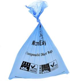 img 2 attached to MOM EASY Diaper Disposal Bag 120 Counts with 1 Dispenser - Disposable Diaper Sacks Baby Poop Bags with Blue Pouch, Easy-To-Tie, Unscented