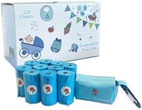 img 4 attached to MOM EASY Diaper Disposal Bag 120 Counts with 1 Dispenser - Disposable Diaper Sacks Baby Poop Bags with Blue Pouch, Easy-To-Tie, Unscented