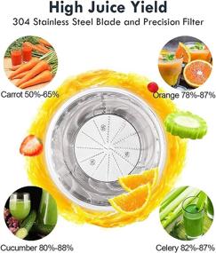 img 3 attached to 🍎 Red Centrifugal Juicer with LED Light, 3 inch Feed Chute, 2 Speed Modes, Easy One Button Control and Stainless Steel Power Juicer Maker for Extracting Juices from Vegetables and Fruits