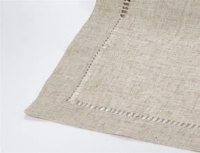 img 2 attached to 🍽️ Fennco Styles Toscana Handmade Hemstitch Linen Blend Napkins - Versatile Table Decor for Dining, Picnics, Parties, and Weddings