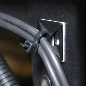 img 2 attached to 🔗 100 Pcs Outdoor Cable Zip Tie Mounts - 3/4" Strong Black, Including 8" Zip Ties, Screws, and Sticky Cable Clips. Self Adhesive Wire Fasteners for Cable Management, Anchors, Organizers, and Holders - Pack of 100 Squares