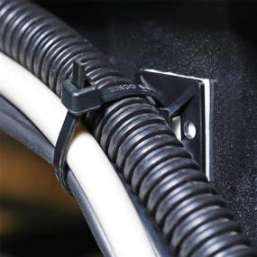 img 1 attached to 🔗 100 Pcs Outdoor Cable Zip Tie Mounts - 3/4" Strong Black, Including 8" Zip Ties, Screws, and Sticky Cable Clips. Self Adhesive Wire Fasteners for Cable Management, Anchors, Organizers, and Holders - Pack of 100 Squares