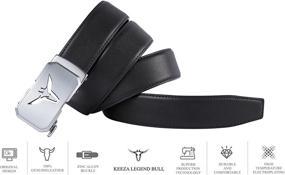 img 3 attached to Genuine Leather Adjustable Automatic A03 Black Men's Accessories in Belts