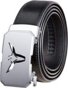 img 4 attached to Genuine Leather Adjustable Automatic A03 Black Men's Accessories in Belts