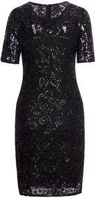 img 1 attached to 👗 VIJIV Sequin Beaded Lace Cocktail Party Flapper Dress with Sleeves - Vintage 1920s Gatsby Style