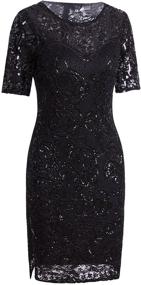 img 3 attached to 👗 VIJIV Sequin Beaded Lace Cocktail Party Flapper Dress with Sleeves - Vintage 1920s Gatsby Style