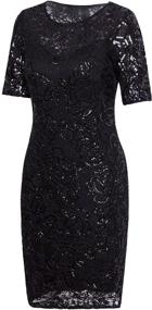 img 2 attached to 👗 VIJIV Sequin Beaded Lace Cocktail Party Flapper Dress with Sleeves - Vintage 1920s Gatsby Style