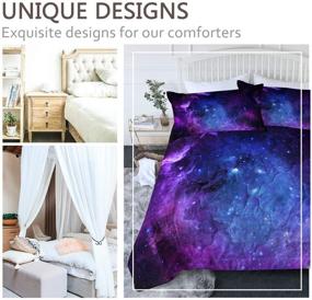 img 3 attached to 🌌 Stylish BlessLiving Boys Bedding Comforters Sets with 3D Galaxy Design - Blue Purple Twin Bed Set with Comforter & Pillowcases for Outer Space Room Decor
