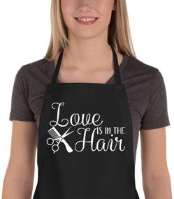 img 4 attached to 🎁 Saukore Hair Stylist Aprons for Women Men, Waterproof Hairdresser Smock Salon Apron with Pockets, Dog Grooming Apron - Adorable Thanksgiving & Christmas Gifts for Barbers, Moms, Wives, Husbands, Girlfriends