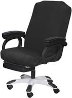 enhance your workspace with saraflora office chair covers - stretchable, washable, and universally compatible slipcovers in large size (black) logo