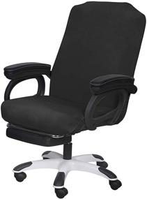 img 4 attached to Enhance Your Workspace with SARAFLORA Office Chair Covers - Stretchable, Washable, and Universally Compatible Slipcovers in Large Size (Black)