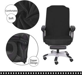 img 1 attached to Enhance Your Workspace with SARAFLORA Office Chair Covers - Stretchable, Washable, and Universally Compatible Slipcovers in Large Size (Black)