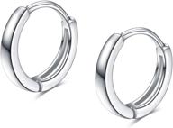 yfn hypoallergenic sterling silver cartilage hoop earrings for women and teen girls - tiny small size 13mm logo