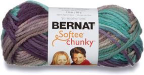 img 1 attached to 🧶 Bernat Softee Chunky Ombre Yarn - 2.5 oz, Gauge 5 Bulky Chunky - 100% Acrylic - Shadow - High Quality and Vibrant Colors!