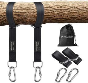 img 4 attached to 🌳 Sahara Sailor Tree Swing Hanging Straps (Set of 2) - 5ft Non-Stretch Kit | Safely Holds 2200 lbs | Bonus Carabiners & Bag | Ideal for Tire, Disc Swings, Hammocks