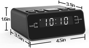 img 2 attached to ⏰ White LED Digital Alarm Clock with AM/FM Radio, Sleep Timer, Dimmer, Snooze, Battery Backup for Bedrooms, Bedside, Shelf