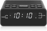 ⏰ white led digital alarm clock with am/fm radio, sleep timer, dimmer, snooze, battery backup for bedrooms, bedside, shelf logo