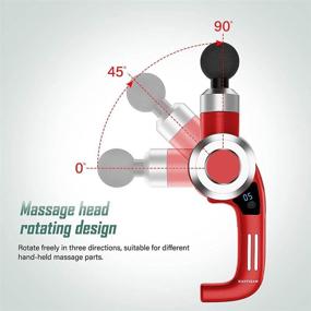 img 3 attached to Deep Tissue Massage Gun for Athletes | 3 Adjustable Directions | Powerful 55W Brushless Motor | 58lbs Impact | Handheld Electric Massager for Neck, Back & Body Pain Relief