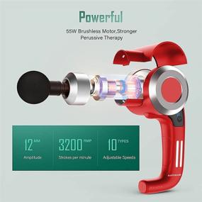 img 2 attached to Deep Tissue Massage Gun for Athletes | 3 Adjustable Directions | Powerful 55W Brushless Motor | 58lbs Impact | Handheld Electric Massager for Neck, Back & Body Pain Relief