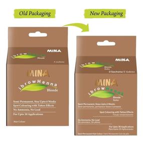 img 3 attached to 🌟 MINA iBrow Henna Regular Pack & Coloring Tint Kit (Blonde) - Long-lasting Color for up to Six Weeks